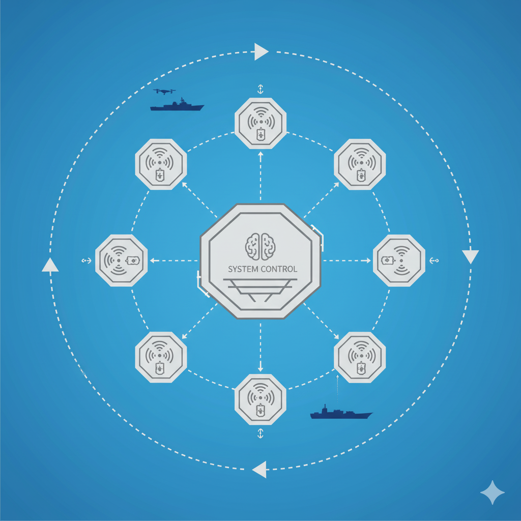 Offshore Military Floating Sensor Array - Specialized floating platform systems for military applications